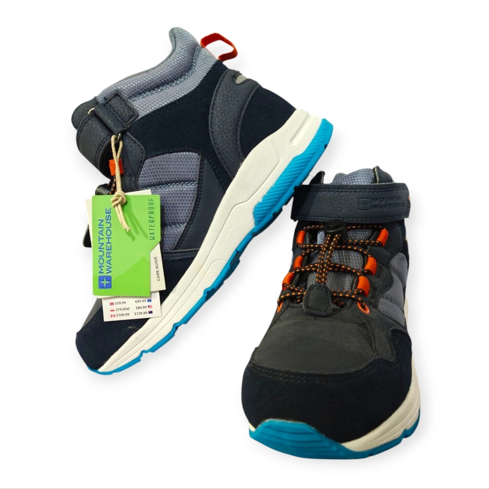 New Size 4 Kids Hiking Boots Waterproof Hiking Boots High Top Boots Size 4 Y